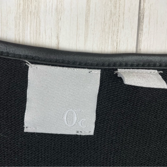 Zero Degrees Celsius black with faux leather trim asymmetrical cardigan - Picture 4 of 9